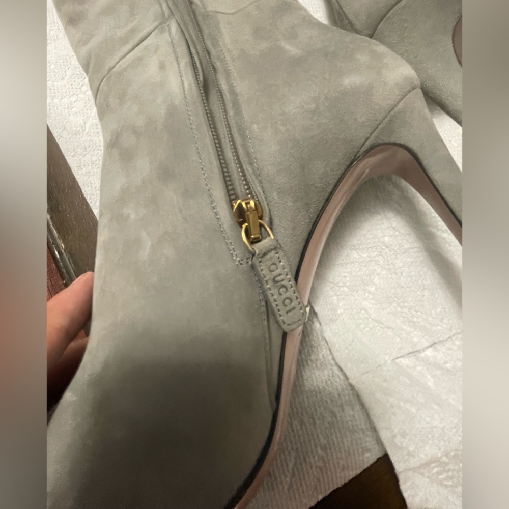 Gucci Gray Heeled Boots - Picture 7 of 12
